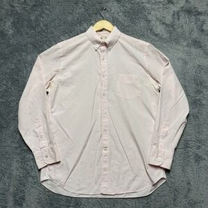 J Crew Dress Shirt Mens 16.5/34 Pink Striped Thomas Mason 100%‎ Cotton Pocket